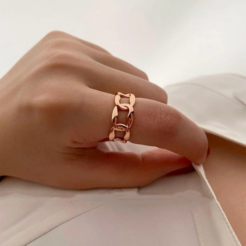 Anel Elo Banhado a Ouro 18K