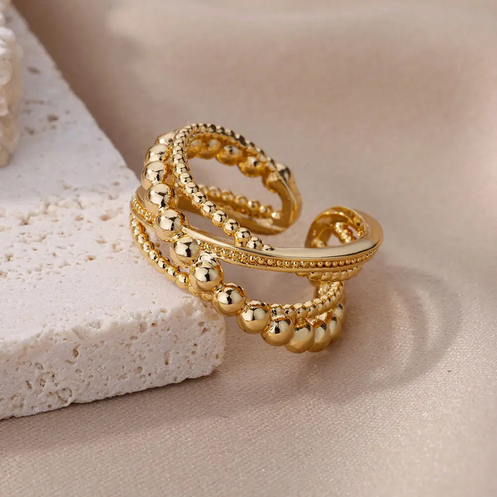 Anel Solaris Banhado a Ouro 18K