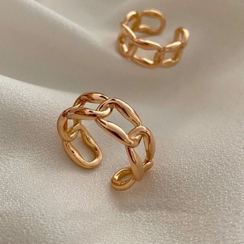 Anel Elo Banhado a Ouro 18K