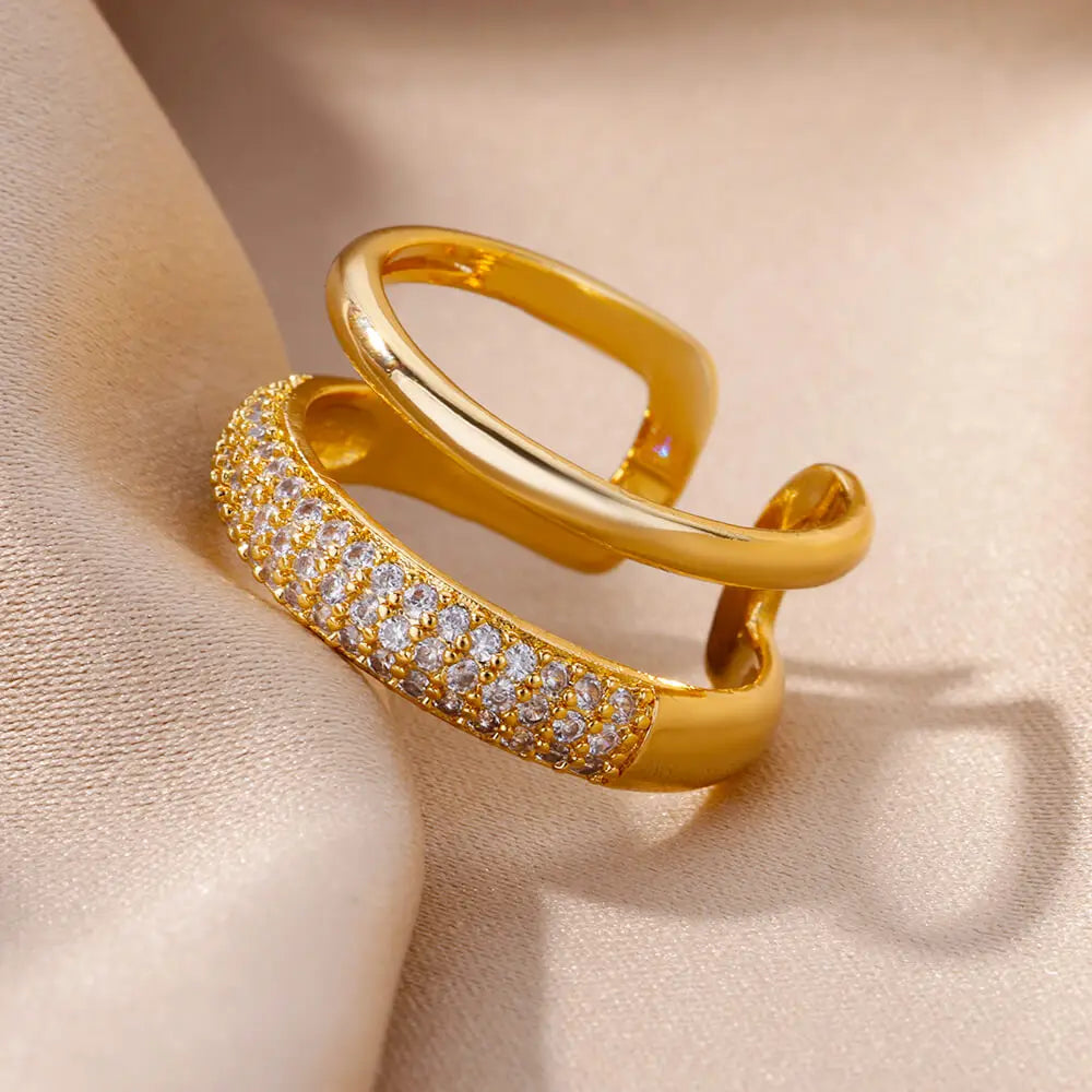 Anel Noir Banhado a Ouro 18K