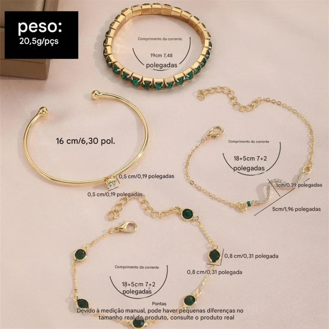 Pulseira Jandira - kit com 4