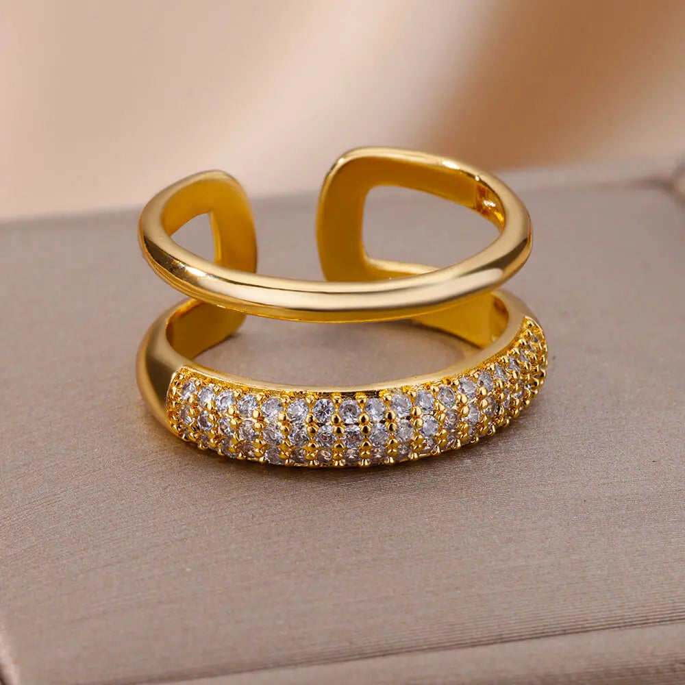 Anel Noir Banhado a Ouro 18K