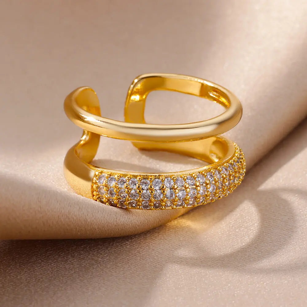 Anel Noir Banhado a Ouro 18K