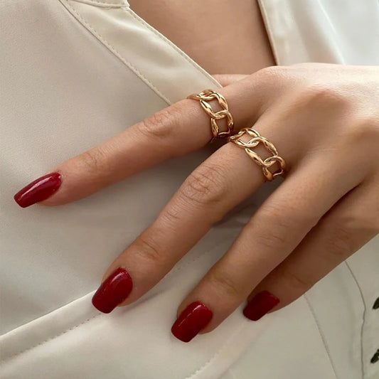 Anel Elo Banhado a Ouro 18K