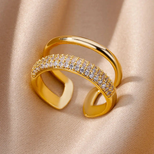 Anel Noir Banhado a Ouro 18K