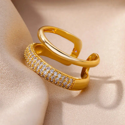 Anel Noir Banhado a Ouro 18K